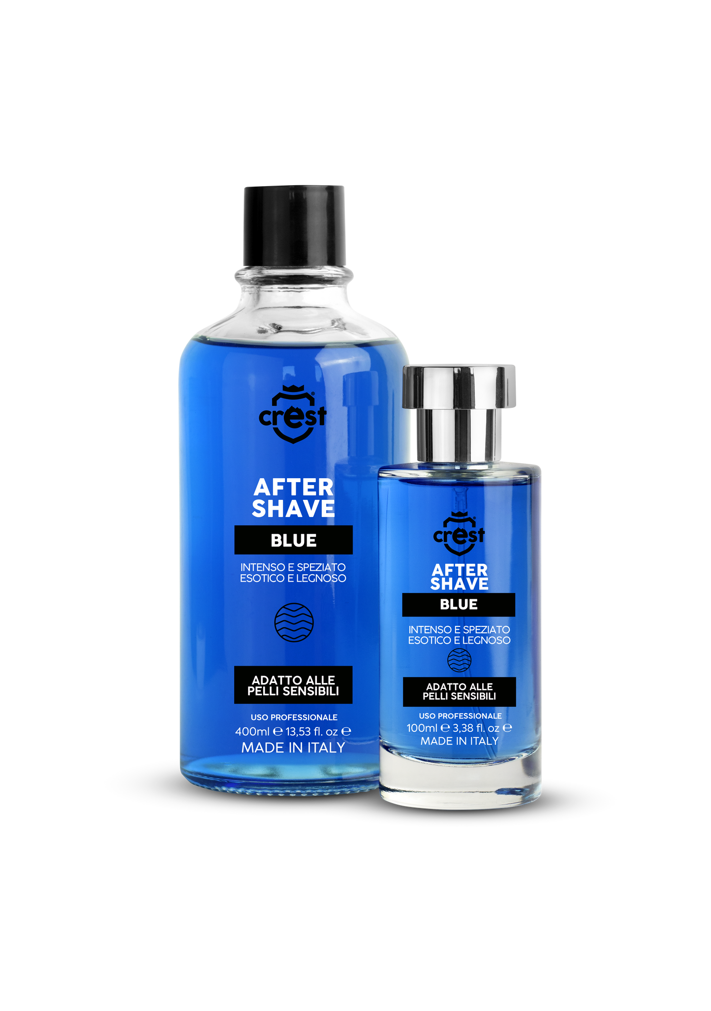 Crest After Shave Blue – Dopobarba Fresco Rivitalizzante in Vetro