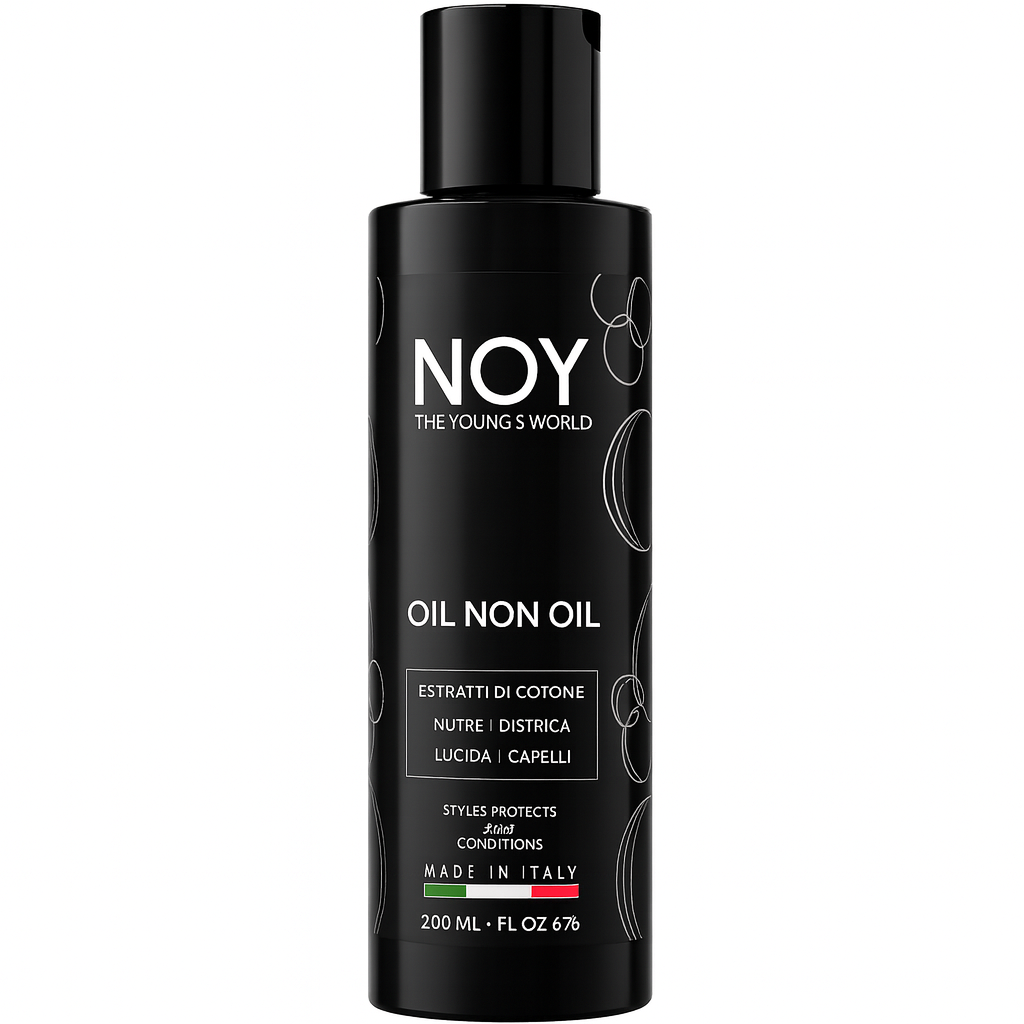 oil non oil su sfondo bianco