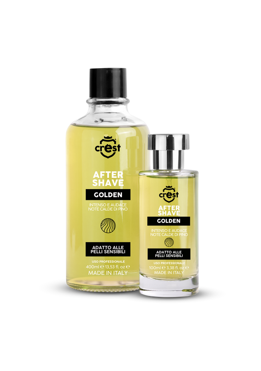 Crest After Shave Golden – Dopobarba Caldo & Avvolgente in Vetro 